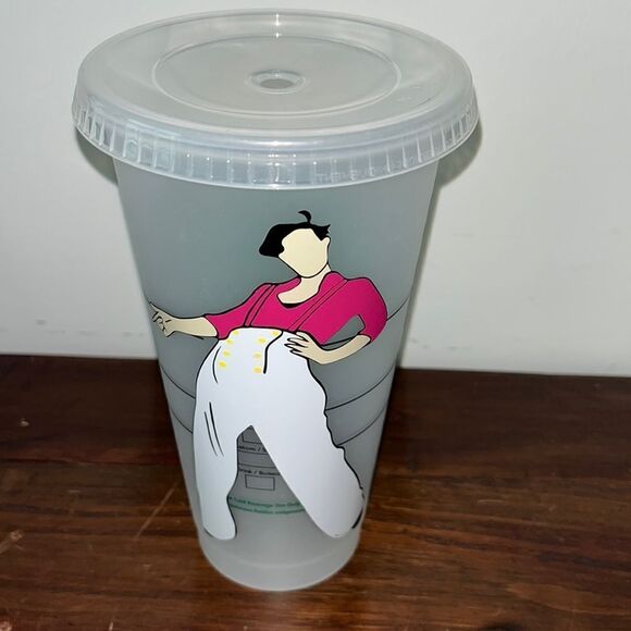 EMMA Harry Styles Fine Line Song by Starbucks Plastic Glass Cup w/top no straw - Picture 1 of 4